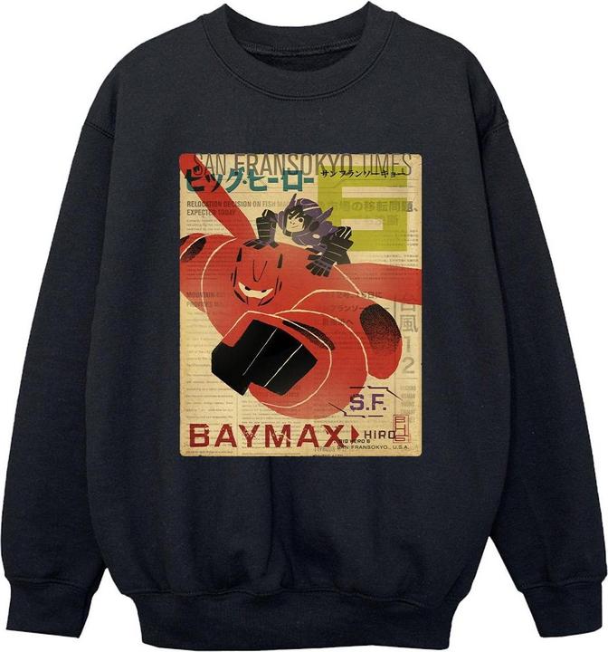 Disney Big Hero 6 Baymax Flying Baymax Newspaper Sweatshirt Jungen