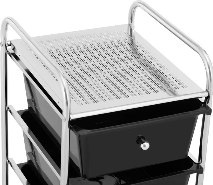 Produktbild Physa Kosmetikwagen Schubladenwagen Rollwagen 4 Schubladen schwarz Bremsen