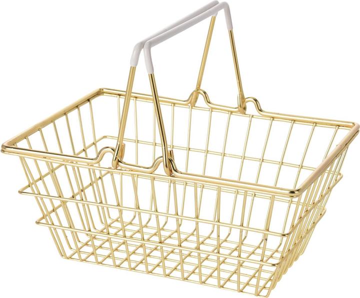 Casativo Panier de rangement avec anse, métal doré