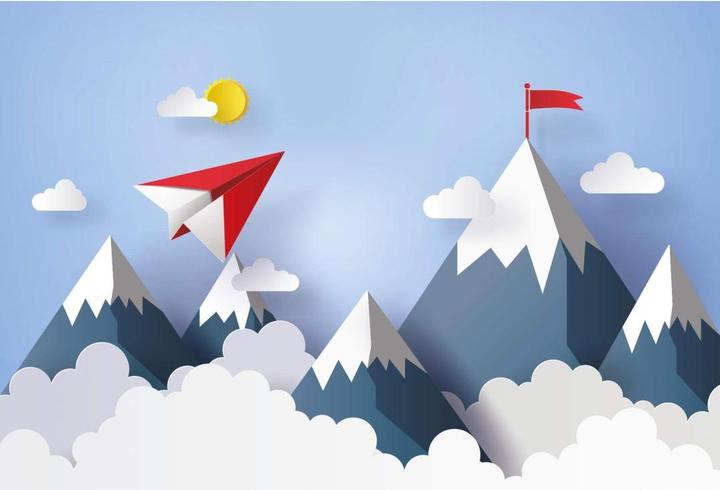 Image du produit Trenddeko Des avions en papier dans les montagnes (336 x 300 cm)