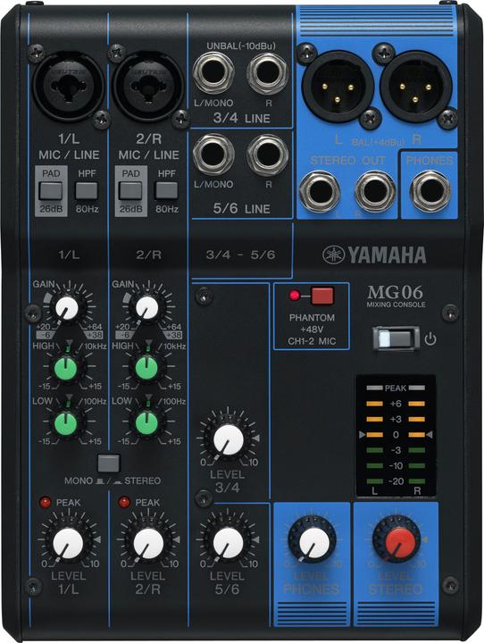 Yamaha MG06 mixing console (Studio- and Livemixer)