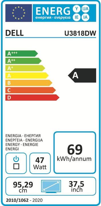 Energie-Label Dell UltraSharp U3818DW (3840 x 1600 Pixel, 37.50")