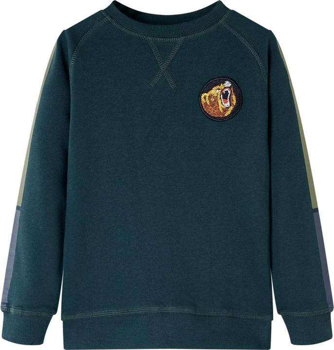 VidaXL Kinder-Sweatshirt Moosgrün 128,Material: 80 % Baumwolle. 20 (128)
