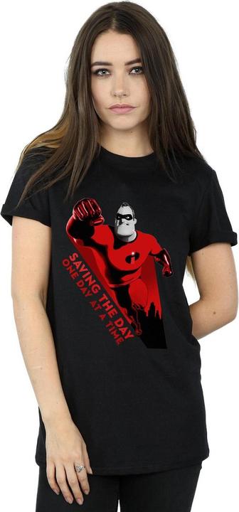 Actual product image Disney Womens/Ladies The Incredibles Saving The Day Cotton Boyfriend T-Shirt (XL)