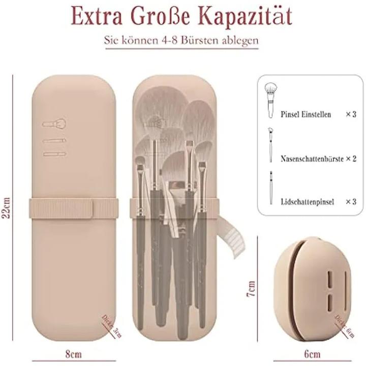 Image du produit Only-Bags.Store Porte-pinceau de maquillage de voyage, sac de pinceau cosmétique en silicone, étui pour éponge de