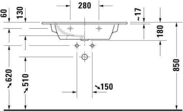 Produktbild Duravit Möbel-Waschtisch ME by STARCK 83 cm weiss 2336830000 (490 mm, 830 mm)
