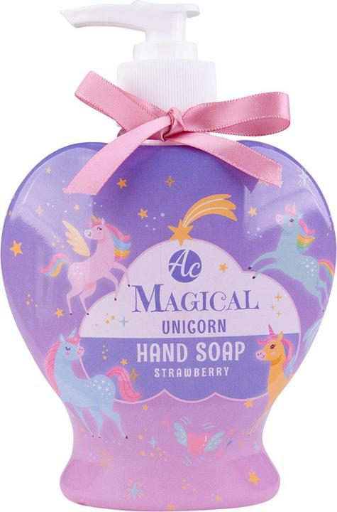Actual product image Accentra Seifenspender mit Flüssigseife MAGICAL UNICORN in Herzform mit Einhorn Design (Liquid soap, 400 ml)