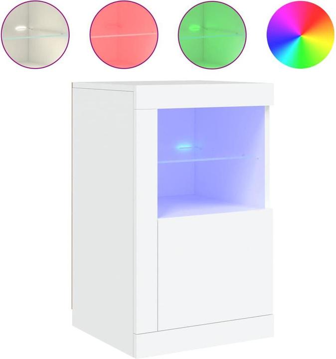 Produktbild VidaXL Beistellschrank mit LED-Leuchten Weiss (41 x 37 x 67 cm)