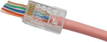 Produktbild Exertis Connect Modularstecker RJ45 easy plug, Cat. 6, UTP, für mehradrige Kabel, zum Crimpen, VPE 10 Stück Für eine (U/UTP, CAT6)