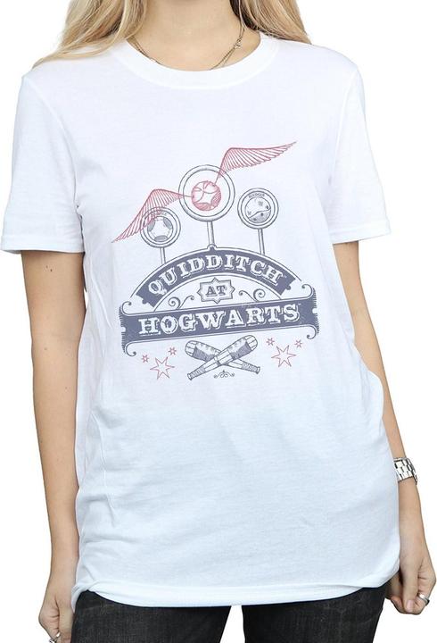 Actual product image Womens/Ladies Quidditch At Hogwarts Cotton Boyfriend T-Shirt (M)