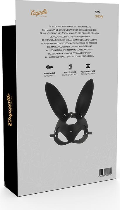 Actual product image Coquette Leather Mask with Rabbit/ Cat Ears (One size)