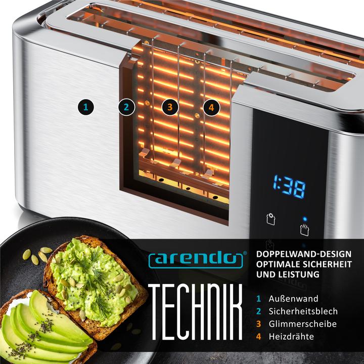 Actual product image Arendo Long slot toaster