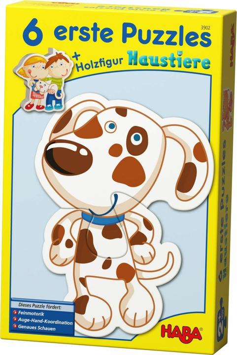 6 erste Puzzles Haustiere (12 Teile)