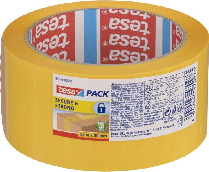 tesa Nastro da imballaggio tesapack SICURO e FORTE con effetto sigillante (50 mm)