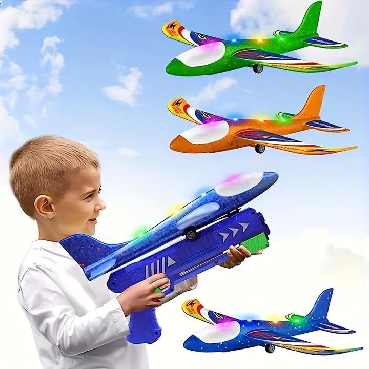 Produktbild Activity Board 1Stück Schleuderflugzeug, Kinder Indoor Outdoor Sportspielzeug, Gleitendes Schleuderflugzeug, Runup