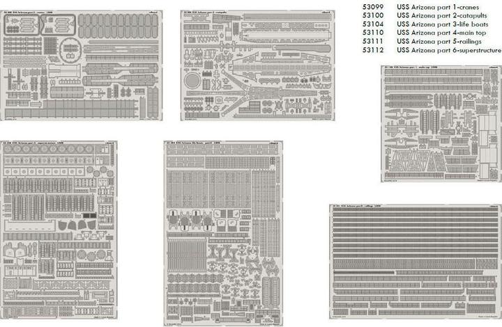 Actual product image Eduard USS ARIZONA 1/200 -Part I. for Trumpeter