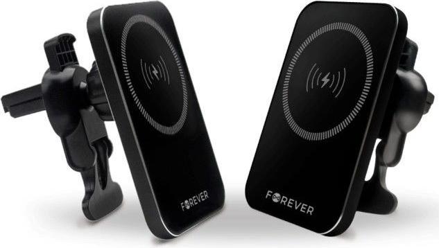 Actual product image Forever car holder for air vent MACH-100 magnetic with wireless charging black 15W