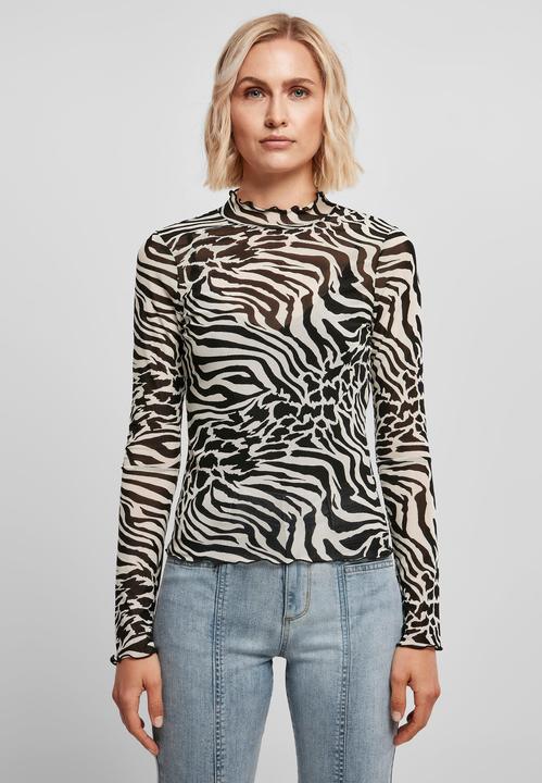 Produktbild Urban Classics Ladies AOP Mesh Turtleneck Longsleeve (XL)