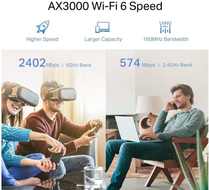 Produktbild TP-Link RE705X - Wi-Fi 6 Reichweitenverlängerer (2402 Mbit/s, 574 Mbit/s)