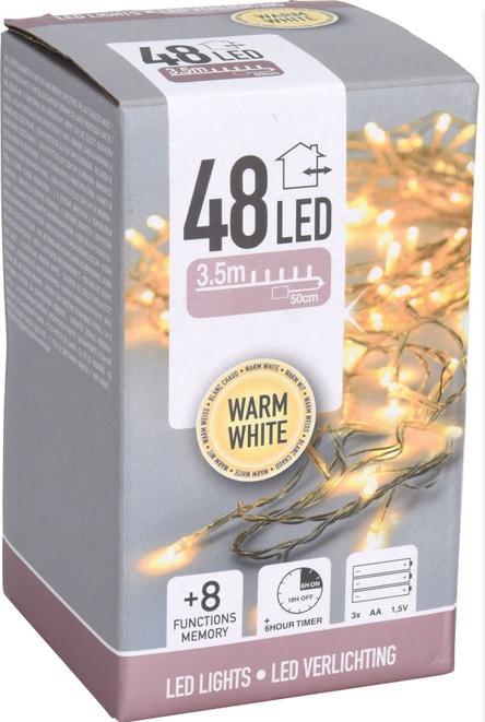 Actual product image H & S Collection 48 LED fairy lights - approx. 3.50 m - warm white (3.60 m)