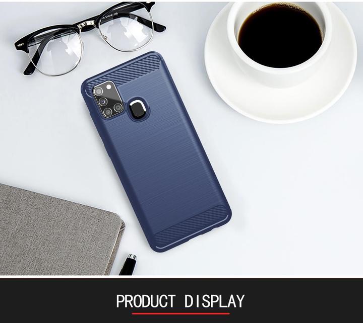 Image du produit Cadorabo TPU Ultra Slim carbon edelstahl Combi Cover (Samsung Galaxy A21s)