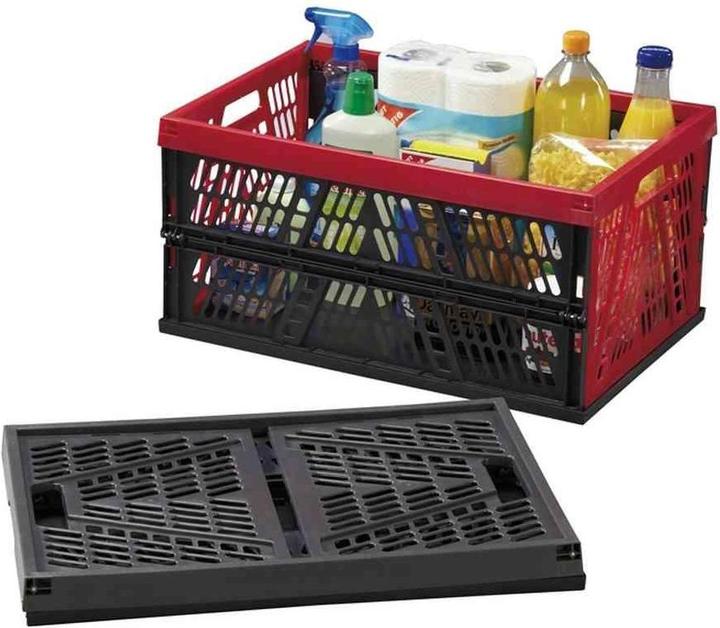 Immagine prodotto Alpfa Cassetta pieghevole in plastica in colori assortiti, 53,5x35,5x26,5 cm Capacità: 45 l (53,5 x 35,5 x 26,5 cm, 45 l)