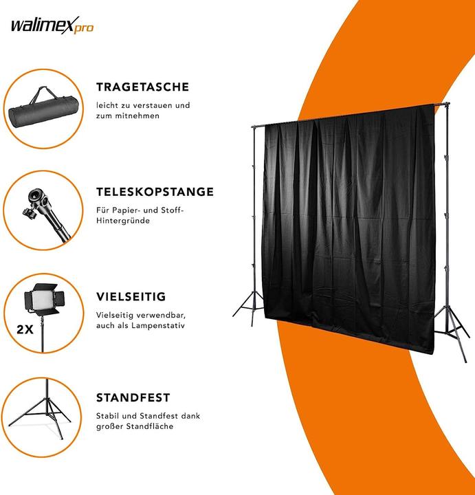 Actual product image Walimex Telescope background system 2.25-4m (400 cm, 256 cm)