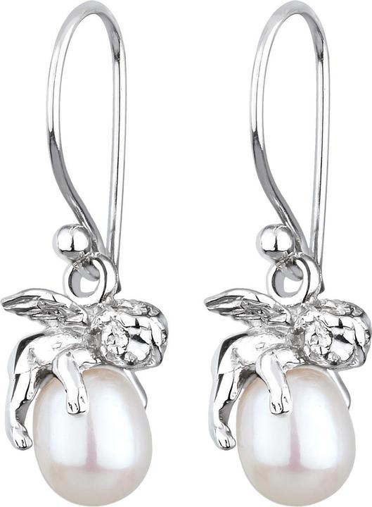 Produktbild Elli Ohrringe Engel Schutzengel Süsswasserzuchtperle Silber (Gummiband, Süsswasserzuchtperlen, 925er Sterling Silber)