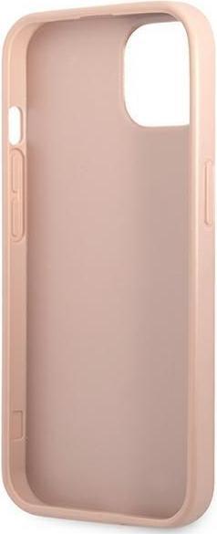 Actual product image Guess GUHCP13SPSATLP iPhone 13 mini 5.4 inch Pink/Pink Hard Case SaffianoTriangle Logo (Apple iPhone 13 mini)