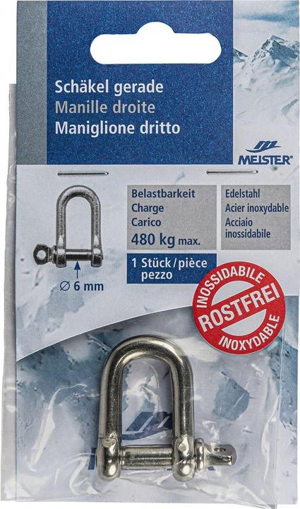 Actual product image Meister Shackle INOX 10mm straight