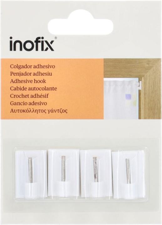 Actual product image Inofix Adhesive hooks for curtain rails, white, 4 pieces