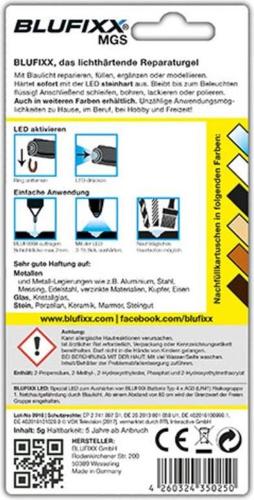 Produktbild Blufixx Nachfüllpatrone MGS weiss (5 g)
