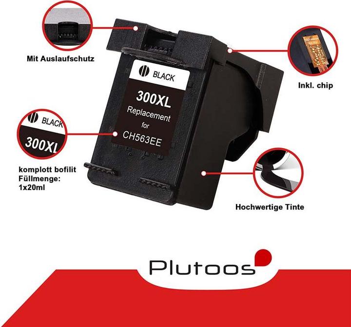 Image du produit Plutoos HP 300 XL HP 300 XL Cartouches XXL compatibles, jeu de 2 BK+CL (CF, CL)