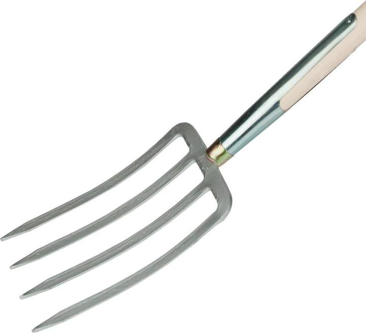 Productafbeelding Freund Victoria Spadevork, met 4 tanden, van metaal gesmeed in zilver, werkbreedte: 17 cm, L 85 cm, met...