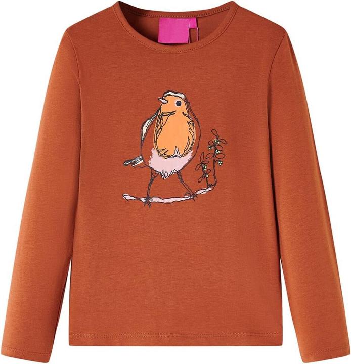 Actual product image VidaXL Children's long-sleeved shirt Cognac 128,Material: 95 % cotton. 5 (128)