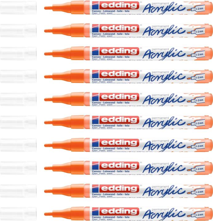 Actual product image Edding Acrylic marker 5300 Fine, neon orange (Neon orange, 2 mm, 1 x)