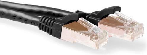 Produktbild Black 10 meter SFTP CAT6A patch cable snagless with RJ45 connectors. Cat6a s/ftp snagless bk 10.00m (U/UTP, CAT6a, 10 m)
