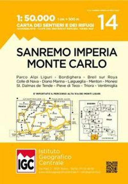 Produktbild IGC Wanderkarte San Remo, Imperia, Monte Carlo