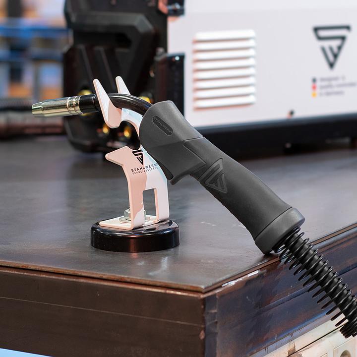 Image du produit Stahlwerk Support de torche de soudage avec pied magnétique blanc Wig Mig Plasma