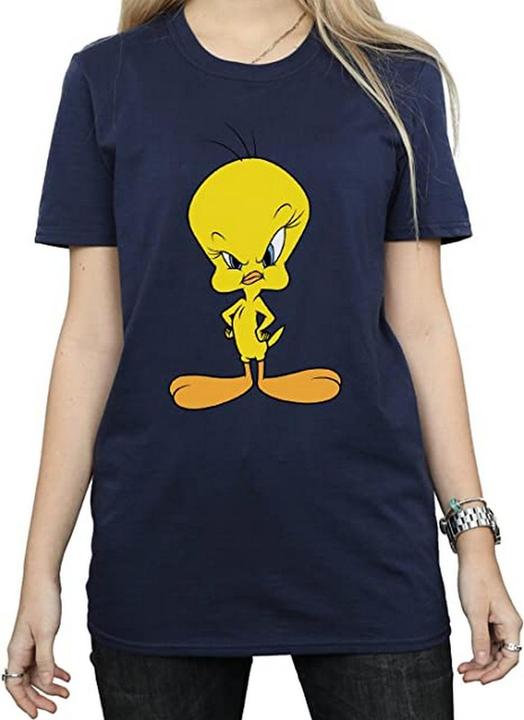 Image du produit Looney Tunes Femme/Les femmes - T-shirt boyfriend en coton avec Tweety en colère (L)