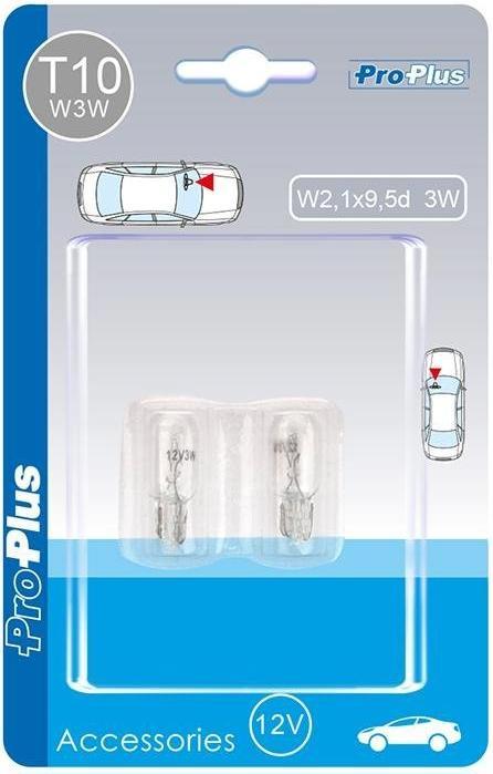 Produktbild ProPlus Autolampe 12V 3W T10 W2,1x9,5d 2 Stück im Blister (T10)