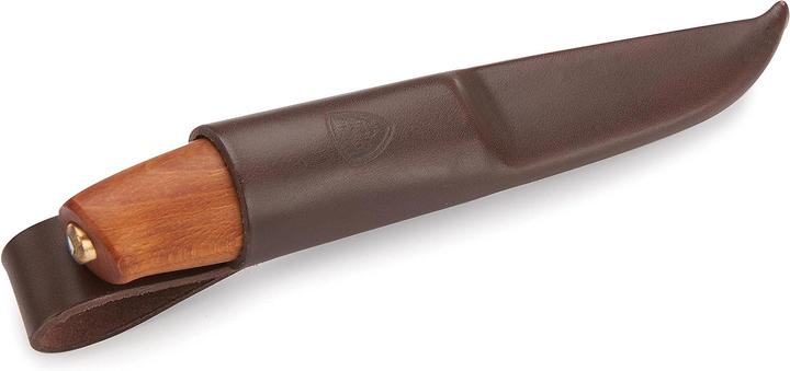 Produktbild Helle Gürtelmesser Skog, Dreilagenstahl, Buchenholzgriff, Lederscheide (7.60 cm)