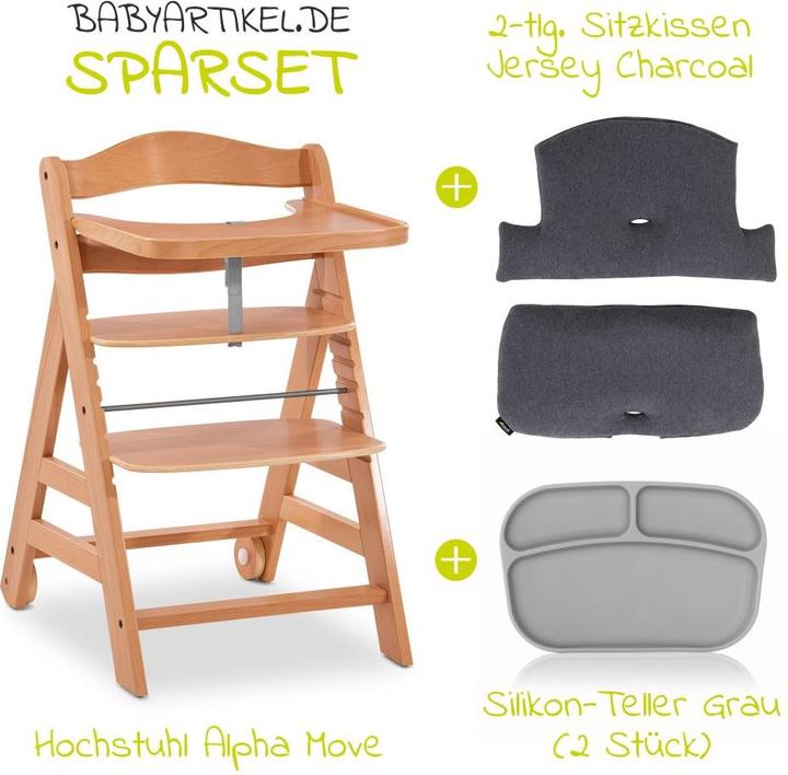 Produktbild Hauck Hochstühle Hochstuhl Alpha Move Natur - im Sparset inkl. (Hochstuhl)