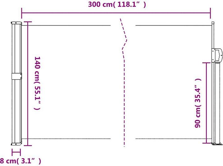 Produktbild VidaXL Seitenmarkise Ausziehbar (1.40 m)