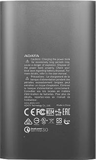 Produktbild Adata PowerPack A10050QC Titanium (10050 mAh, 23 W, 37.19 Wh)