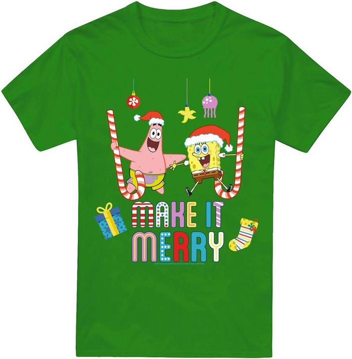 Produktbild Spongebob Squarepants Make It Merry TShirt weihnachtliches Design (XXL)