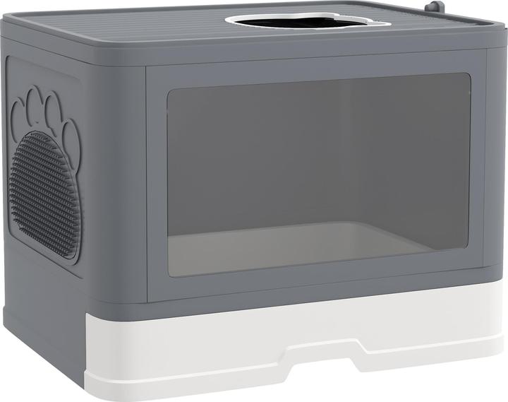 Lettiera Per Gatti Rotho MyPet Eco Bonnie - Ingresso Dall'Alto, Plastica Riciclata, Nero/Bianco, Taglia M