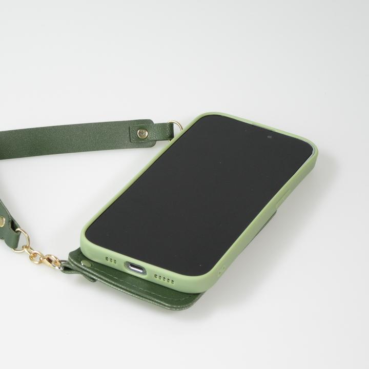 Immagine prodotto PhoneLook Cover in silicone morbido al tatto con tasca in pelle per carte o soldi e cordino integrato (Apple iPhone 14 Pro Max)
