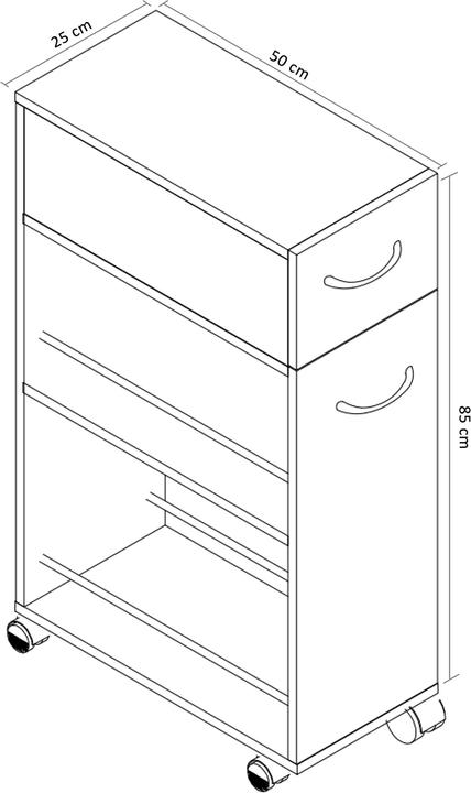Immagine prodotto VCM Carrello da cucina in nicchia Tusal con cassetto