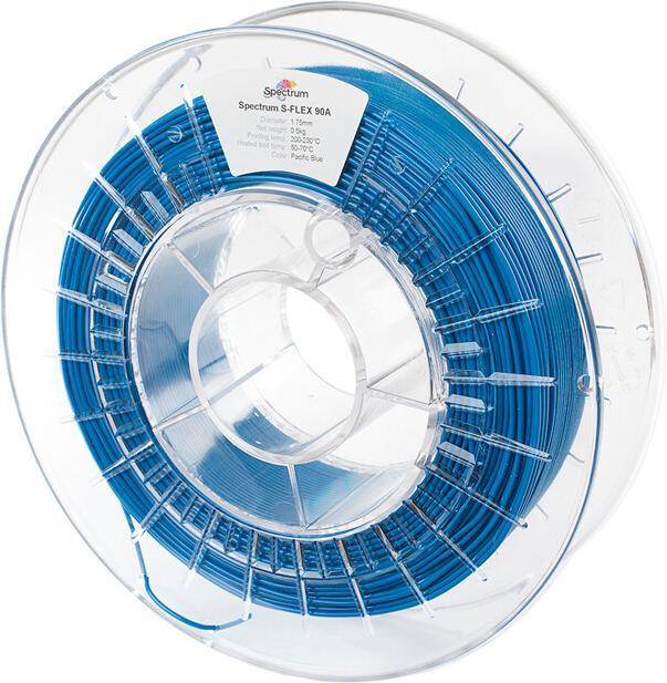 Immagine prodotto Filamento TPU S-Flex 90A blu 0,25kg 1,75mm (TPU, APT, 1.75 mm, 250 g, Blu)